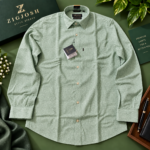 Leaf Green Premium Cotton Linen Shirt. - Image 2