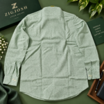 Leaf Green Premium Cotton Linen Shirt. - Image 3