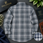 Premium Grey Checkered Cotton Shirt - Image 3