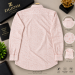 Premium Peach Printed Full Sleeve Cotton Shirt - Image 3