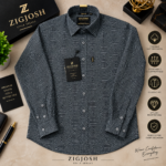 Black Geometric Pattern Full Sleeve Cotton Shirt - Image 2
