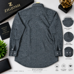 Black Geometric Pattern Full Sleeve Cotton Shirt - Image 3