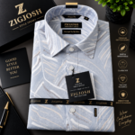 Abstract Brushstroke Printed Full Sleeve Cotton Linen Shirt