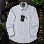 Abstract Brushstroke Printed Full Sleeve Cotton Linen Shirt - Image 2