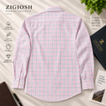 Pink Checkered Full Sleeve Cotton Linen Shirt - Image 3