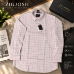 Pink Checkered Full Sleeve Cotton Linen Shirt - Image 2