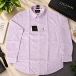 Lavender Solid Full Sleeve Cotton Linen Shirt - Image 2