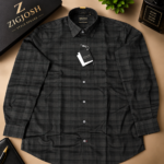Charcoal Green Checkered Full Sleeve Cotton Shirt - Image 2