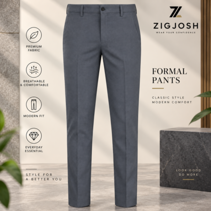Premium Grey Lycra Formal Fit Pant