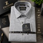 White Grey Fine Check Full Sleeve Cotton Linen Shirt