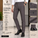 Dark Grey Solid Formal Techno Waist Pant