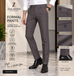 Dark Grey Solid Formal Techno Waist Pant