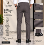 Dark Grey Solid Formal Techno Waist Pant - Image 3