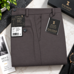 Dark Grey Solid Formal Techno Waist Pant - Image 2