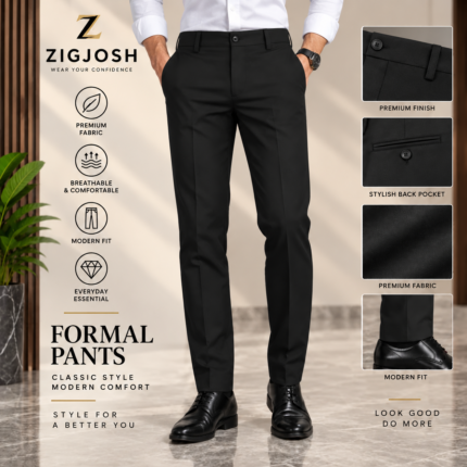 Premium Black Adjustable Waist Formal Pant