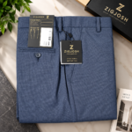 Blue-Grey Lycra Formal Fit Pant - Image 2
