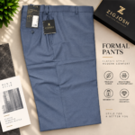 Blue-Grey Lycra Formal Fit Pant - Image 3